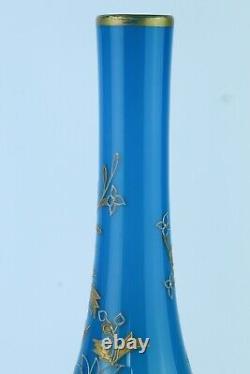 Thomas Webb, vase en verre artistique décoré de dorure. Possiblement Jules Barbie