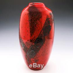 Très Grand Legras Art Déco En Verre Vase Cut Acide C1925
