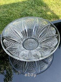 Très Rare Verre En Cristal Stuart Ludwig Kny 1930 Art Deco Bowl Vase 39cm 6kg