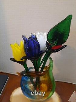 U Choisissez 1-12 Vénitien Murano Picasso Visage En Verre D'art Vase & Lg Murano Fleurs