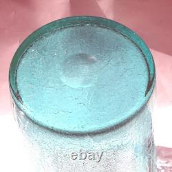 Un grand vase en verre d’art moderniste du milieu du siècle, rétro à effet craquelé glacé, 31,5 cm, vers les années 1970+