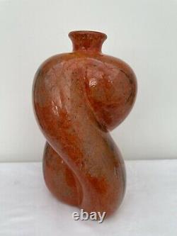 Unique Grand Style Art Déco En Verre Peint Col Étroit Vase