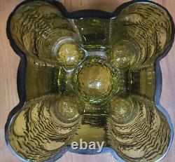 V Rare grand vase en verre artistique Nanny Still 1967 'Quadrifoglia' (gamme Fantasma) Finlande