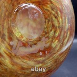 VASART GLASS VASE EN VERRE GRAND AVEC AVENTURINE D'OR ÉCOSSAIS DU MILIEU DU XXe SIÈCLE