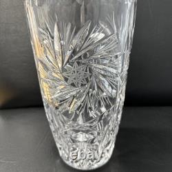 VASE EN CRISTAL DE PLOMB VINTAGE EN ÉTOILE À 8 POINTES 5 1/4 DIA X 9.5 TALL 2.5kg