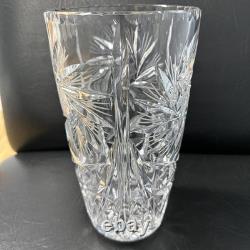 VASE EN CRISTAL DE PLOMB VINTAGE EN ÉTOILE À 8 POINTES 5 1/4 DIA X 9.5 TALL 2.5kg