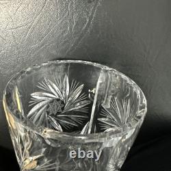 VASE EN CRISTAL DE PLOMB VINTAGE EN ÉTOILE À 8 POINTES 5 1/4 DIA X 9.5 TALL 2.5kg