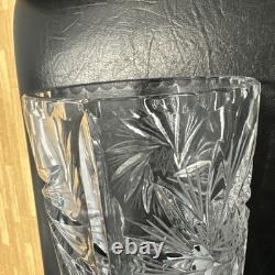 VASE EN CRISTAL DE PLOMB VINTAGE EN ÉTOILE À 8 POINTES 5 1/4 DIA X 9.5 TALL 2.5kg