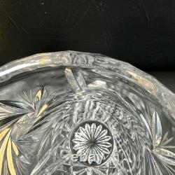 VASE EN CRISTAL DE PLOMB VINTAGE EN ÉTOILE À 8 POINTES 5 1/4 DIA X 9.5 TALL 2.5kg