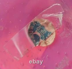 VASE EN VERRE ART BULLICANTE ROSE MURANO FRATELLI TOSO DES ANNÉES 1950, 9,5 PO AVEC ÉTIQUETTE