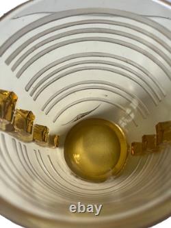 VASE EN VERRE ART DE DAUM EN AMBRE DE PIERRE D'AVESN, HAUTEUR 16,2 CM