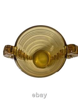 VASE EN VERRE ART DE DAUM EN AMBRE DE PIERRE D'AVESN, HAUTEUR 16,2 CM