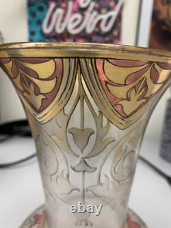 VASE EN VERRE ART NOUVEAU FRITZ HECKERT Marqué FH. 490/10. 1189
