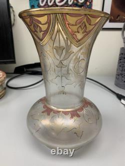 VASE EN VERRE ART NOUVEAU FRITZ HECKERT Marqué FH. 490/10. 1189