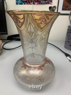 VASE EN VERRE ART NOUVEAU FRITZ HECKERT Marqué FH. 490/10. 1189