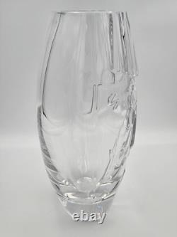 VASE EN VERRE CRISTAL TRANSPARENT 'RAMSES' MARTTI RYTKÖNEN ORREFORS RARE VINTAGE
