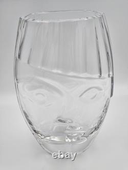 VASE EN VERRE CRISTAL TRANSPARENT 'RAMSES' MARTTI RYTKÖNEN ORREFORS RARE VINTAGE