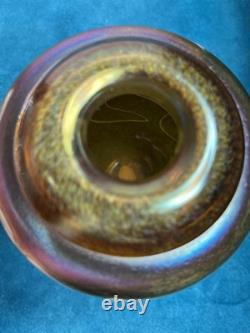 VASE EN VERRE D'ART AURENE OR IRIDESCENT 4.5 DE L'ARTISTE ROBERT HELD
