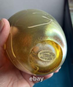 VASE EN VERRE D'ART AURENE OR IRIDESCENT 4.5 DE L'ARTISTE ROBERT HELD