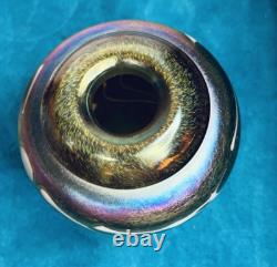 VASE EN VERRE D'ART AURENE OR IRIDESCENT 4.5 DE L'ARTISTE ROBERT HELD