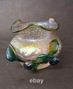 VASE EN VERRE D'ART NOUVEAU BOHÉMIEN ANTIQUE Kralik, vers 1900