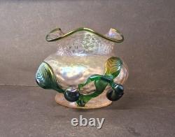 VASE EN VERRE D'ART NOUVEAU BOHÉMIEN ANTIQUE Kralik, vers 1900