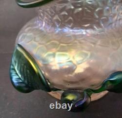 VASE EN VERRE D'ART NOUVEAU BOHÉMIEN ANTIQUE Kralik, vers 1900