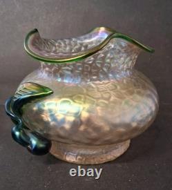 VASE EN VERRE D'ART NOUVEAU BOHÉMIEN ANTIQUE Kralik, vers 1900
