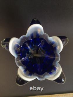 VASE EN VERRE D'ART PAR JOSEF HOSPODKA POUR LES VERRERIES DE CHRIBSKA 1960 (K33) Bleu Vert