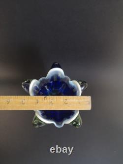 VASE EN VERRE D'ART PAR JOSEF HOSPODKA POUR LES VERRERIES DE CHRIBSKA 1960 (K33) Bleu Vert