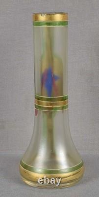 VASE EN VERRE ÉMAILLÉ ART NOUVEAU AUTRICHIEN / ALLEMAND DES ANNÉES 1910