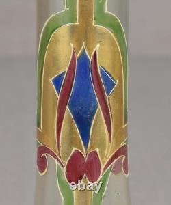 VASE EN VERRE ÉMAILLÉ ART NOUVEAU AUTRICHIEN / ALLEMAND DES ANNÉES 1910