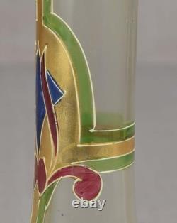 VASE EN VERRE ÉMAILLÉ ART NOUVEAU AUTRICHIEN / ALLEMAND DES ANNÉES 1910