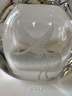 VASE EN VERRE TRANSPARENT GRAVE ORREFORS EDWARD HALD Signé H2352