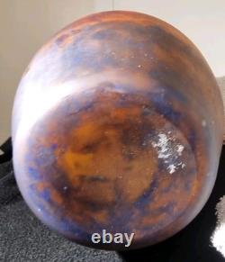 VASE GRAND EN VERRE PÂTE ÉPAIS ART DÉCO MULLER FRÈRES 1920 Signé 30 Cms