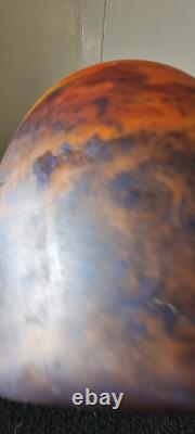 VASE GRAND EN VERRE PÂTE ÉPAIS ART DÉCO MULLER FRÈRES 1920 Signé 30 Cms