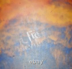 VASE GRAND EN VERRE PÂTE ÉPAIS ART DÉCO MULLER FRÈRES 1920 Signé 30 Cms