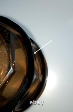 VASE LARGE À COUPE ÉPAIS RARE MOSER TCHÈQUE signé par Josef Hoffmann