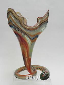 Vase À Motif De Tourbillon Abstrait En Verre De Forme Abstraite Au Début Du Xxe Siècle, Grand Format