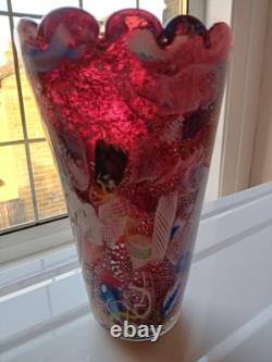 Vase AVEM Murano 8 pouces en verre d'art de la série Bizantino des années 1950 en bon état