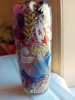 Vase AVEM Murano 8 pouces en verre d'art de la série Bizantino des années 1950 en bon état