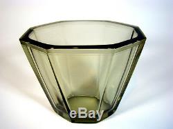 Vase Art Déco En Verre, Art Glass Elis Bergh Pour Kosta Glasswork Sweden, 1930s, Signé