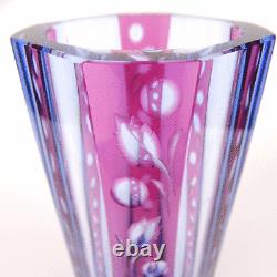 Vase Art Déco Kristall Glas, Verre Cristal Tchèque Dans Le Style Moser Böhmen Um 1930