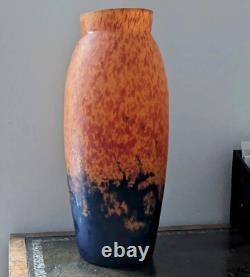 Vase Art Nouveau en pâte de verre de JEAN NOVERDY, signé. France antique