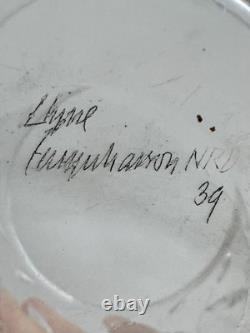 Vase Art déco « Leaf » en cristal de 1938. Clyne Farquharson pour Walsh Walsh. Daté de 1939