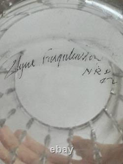 Vase Art déco « Leaf » en cristal de 1938. Clyne Farquharson pour Walsh Walsh. Daté de 1939