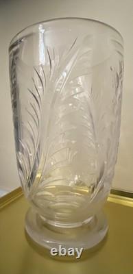 Vase Art déco Stuart England en cristal taillé Ellesmere à pied, 9, lourd