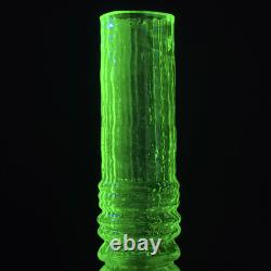 Vase Art déco en verre à l'uranium, vase en verre jaune à l'uranium, vase en verre d'art