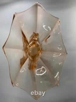 Vase Art déco en verre rose Vintage Walther & Sohne des années 1930