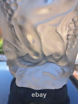 Vase Bacchus en verre pressé de Frantisek Halama. FH1701 Art Déco. Huge. Trouvaille rare.